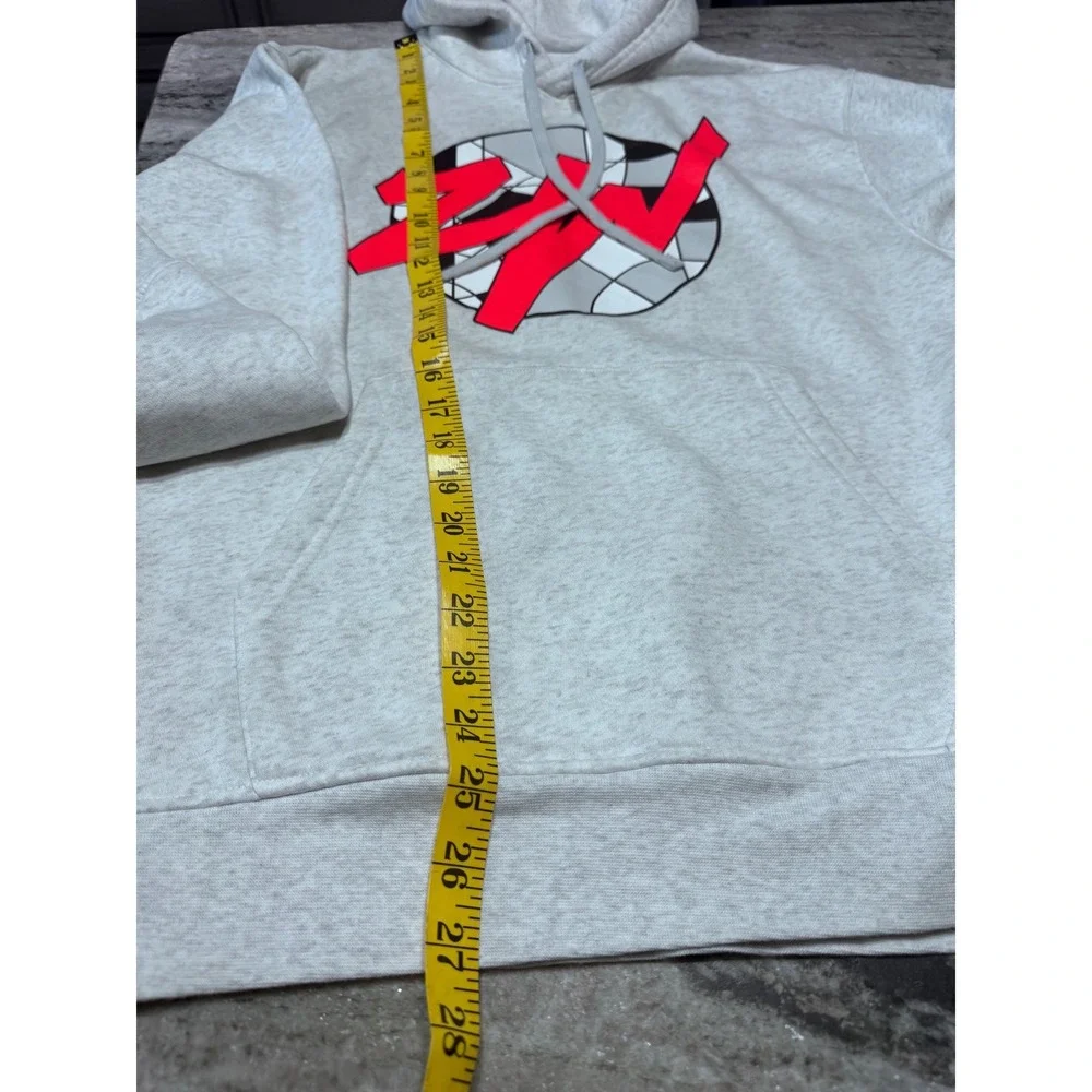 Jordan Zion Williamson Hoodie Mens Small Gray volt red‎ Graphic Sweatshirt